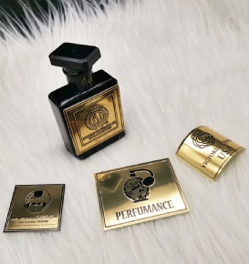 High Quality Adhesive Aluminium Perfume Metal Stickers Hot Selling Scratch Proof Embossing for Candle Craft Bottle Decoration