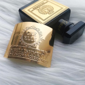 Custom Luxury Sticker Label Embossed Aluminum Stickers with logo Cosmetic Private Label Metallic Sticker for Perfume Bottle
