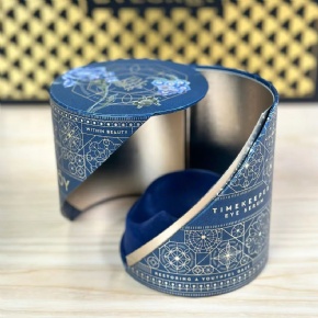 Factory Double Cylinder Snap Gift Box Simple Design Magnetic Side Opening Packaging Customized Candle Perfume Round Boxes